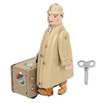 Wind Up Toy, Wind Up Walking Traveler Toy Nostalgic Retro Clockwork Toy Adult Collection Tinplate Wind Up Toy Home Bar Decoration