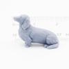 1:12 Scale Long Hair Dachshund Miniature Sitting Cute Dollhouse Figurine, Small DIY Diorama Pet by Stereocat (Unpainted Gray) view 2