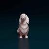 1:12 Scale Long Hair Dachshund Miniature Sitting Cute Dollhouse Figurine, Small DIY Diorama Pet by Stereocat (Unpainted Gray) view 4