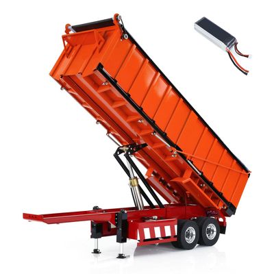 wheelfun Metal 1/14 Hydraulic Dump Trailer Electric Legs for RC Tractor Truck Car Hydraulic System Electric Lifting Legs,Compatible with Tamiya