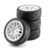 1/8 RC On-Road tires 4 Pcs 103mm Road Touring tires Plastic wheels 12mm Hex Suitable for most of the 1/8 RC On-Road tires, such as Jingshang, Hongnuo ZD R88 etc. (White) view 1