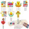 16 Pack Easter Jesus Loves Me Crafts for Kids Wooden Religious Wind Chime Crafts Kits Make Your Own Christian Crafts Wooden DIY Arts for Party School Classroom Decorations Supplies Birthday Favors view 1