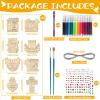 16 Pack Easter Jesus Loves Me Crafts for Kids Wooden Religious Wind Chime Crafts Kits Make Your Own Christian Crafts Wooden DIY Arts for Party School Classroom Decorations Supplies Birthday Favors view 2
