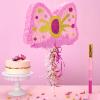 WERNNSAI Pink Bow Piata - Girls Birthday Party Decoration Bow Tie Piata with Blindfold and Bat for Kids Princess Theme Party Supplies favors view 2