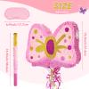WERNNSAI Pink Bow Piata - Girls Birthday Party Decoration Bow Tie Piata with Blindfold and Bat for Kids Princess Theme Party Supplies favors view 3