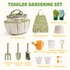 ROBOTIME Kids Gardening Tools, 17 PCS Toddler Gardening Set, Children's Gardening Tools, Metal Kids Gardening Set All in One Kit, Gardening Tools for Kids Outdoor Toys Gift for Boys and Girls view 2