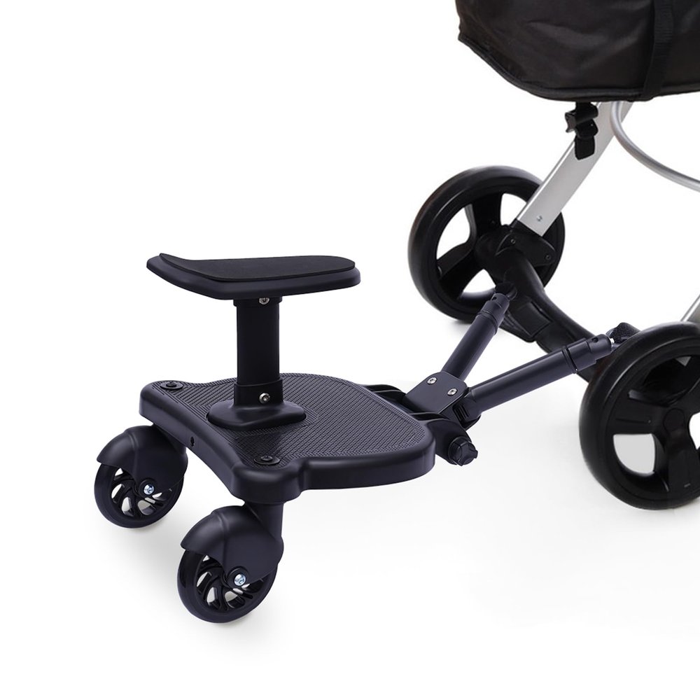 Universal Stroller Board with Wheels,2 in 1 Sit and Stand Stroller Board, Stroller Standing Board, Stroller Attachment for Toddler to Ride, Holds Children Up to 55lbs
