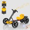 BEUDUOQI 6V Electric Go Kart for Kids Boys Girls, Foldable Go Kart with Reversing Model & Adjustable Seat, Ride On Racing Kart with Music, Lights, Horn Kids Electric Vehicles,Yellow,Lengthen view 1
