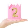 BAOBAOJOY 2nd Pink Birthday Crown for Boys, Cute Birthday Party Crown Hat for Boys and Girls(2 Pink Hat) view 3