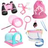 Bug Catcher for Kids Explorer Kit Kids Bug Catching Kit, Bug Catcher Kit for Kid with Binoculars, Magnifying Glass, Butterfly Kit for Girls Aged 3+(Pink) view 1
