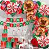 11Pcs Gingerbread Balloons Christmas Decorations - 32 Inch Gingerbread Foil Balloons - Red Candy Cane Balloon for Christmas Party Decorations - New Year Birthday Party Decor view 2