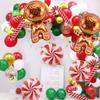 11Pcs Gingerbread Balloons Christmas Decorations - 32 Inch Gingerbread Foil Balloons - Red Candy Cane Balloon for Christmas Party Decorations - New Year Birthday Party Decor view 3