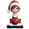 Christmas Custom Bobblehead Figurine,Just Based on Your Face Photo,Female Handmade Bobbleheads Customized Figurine as a Gift for Christmas Gifting view 1
