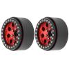 4PCS 1.9 Inch Wheels RC Car Aluminum Beadlock Rim Hub for hsp, redcat, hpi, axial Brand car (Black Red view 2