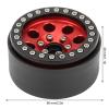 4PCS 1.9 Inch Wheels RC Car Aluminum Beadlock Rim Hub for hsp, redcat, hpi, axial Brand car (Black Red view 3