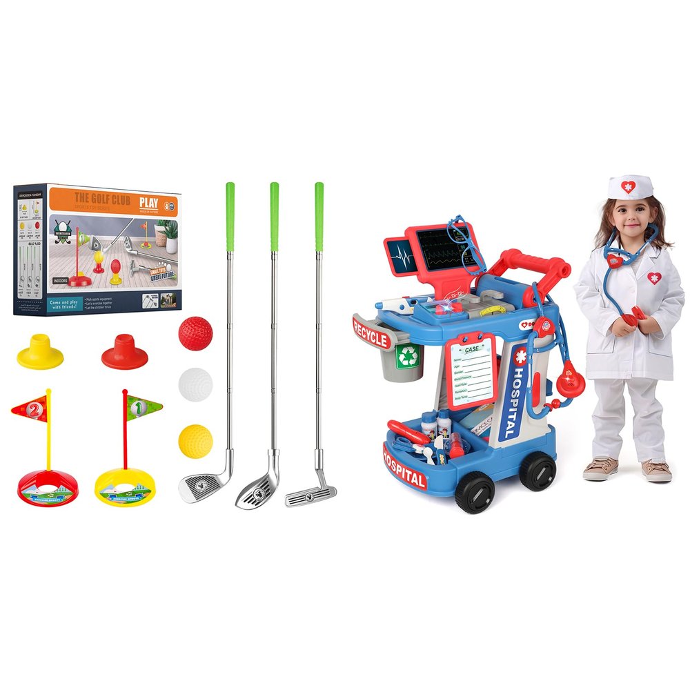 Liberry Toys for Toddler Boys Girls Aged 3 4 5-Toy Doctor Kit and Kids Golf Clubs