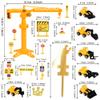 17 Pack Construction Vehicles Cake Toppers Set Acrylic Number 4 Cake Picks Road Sign Tower Digger Cupcake Toppers for Construction Theme Baby Shower Kids 4th Birthday Party Cake Decorations Supplies view 2