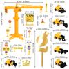 17 Pack Construction Vehicles Cake Toppers Set Road Sign Tower Digger Cupcake Toppers Acrylic Number 2 Cake Picks for Construction Theme Baby Shower Kids 2nd Birthday Party Cake Decorations Supplies view 2