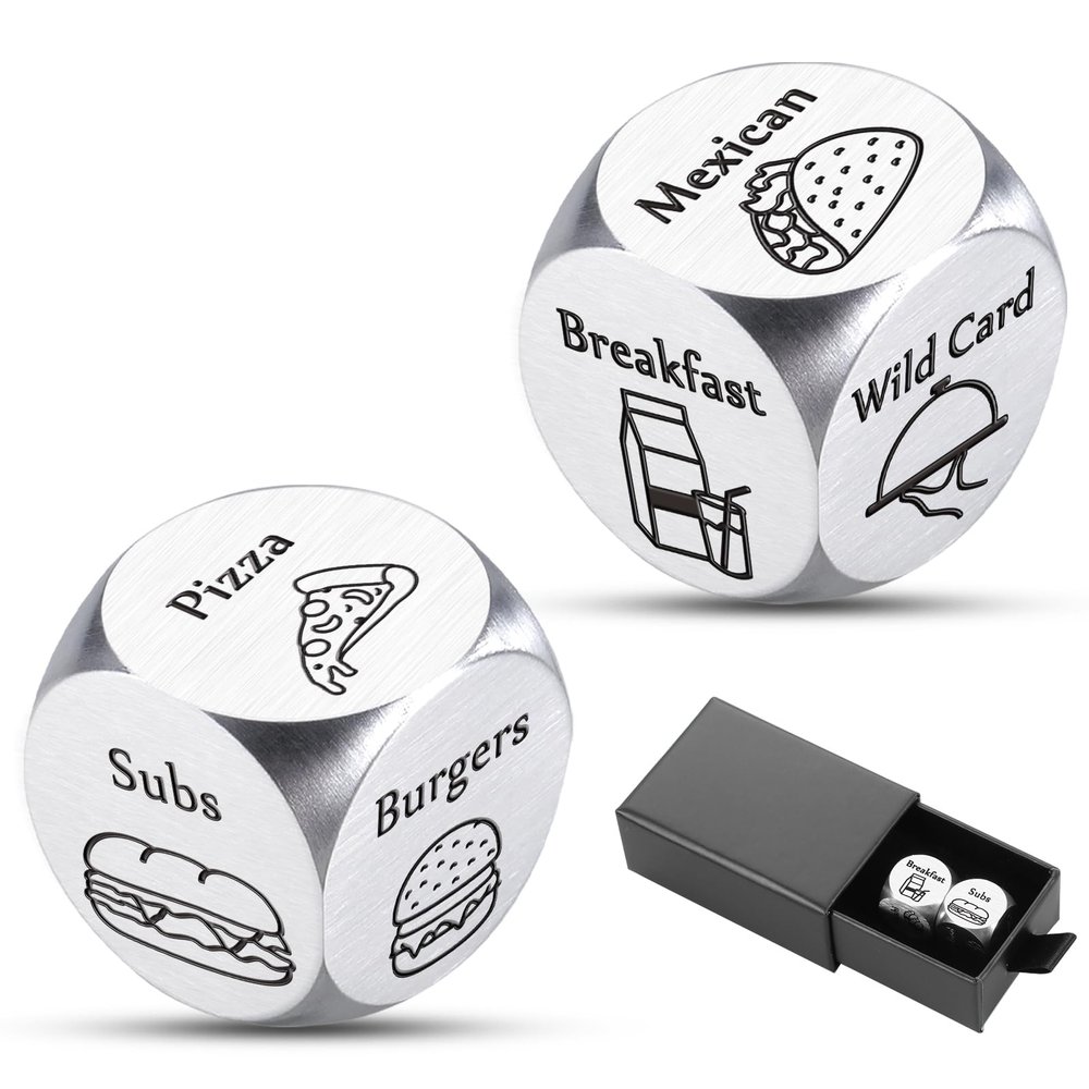 Bachelor Bachelorette Party Games, 2 Pcs Fast Food Decision Dice, Valentines Day Gifts for Husband Wife Boyfriend Girlfriend, Qwixx Dice Game, Valentine's Day Gifts for Women Men, Couple Gift for Him