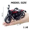 Collection Motorcycle Model Light & Sound Effect Diecast Birthday Gift 1/14 for Harley Alloy(Red) view 2