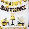 17 Pack Construction Vehicles Cake Toppers Set Acrylic Number 1 Cake Picks Road Sign Tower Digger Cupcake Toppers for Construction Theme Baby Shower Kids 1st Birthday Party Cake Decorations Supplies view 3