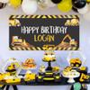 17 Pack Construction Vehicles Cake Toppers Set Acrylic Number 1 Cake Picks Road Sign Tower Digger Cupcake Toppers for Construction Theme Baby Shower Kids 1st Birthday Party Cake Decorations Supplies view 4