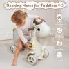 4 in 1 Rocking Horse for Toddlers 1-3 Years Old, Baby Rocking Toy Fun Birthday Gift for 1+ Kids, Ride on Toy with Guard Rails, Detachable Balance Board and FootrestBalance Bike with Push Handle view 4