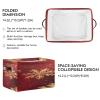 Nander Red Background Christmas Gold Snowflakes Storage Basket 1PCS,Foldable Storage Bin Waterproof Laundry Basket Storage Box with Handle for Home Closet & Office Living Room view 2