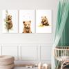 GUBIYU Funny Animal Bear Art Wall Decor Woodland Nursery Wall Art Bears Canvas Prints Bear Posters Cute Bear's Life in Forest Pictures Paintings for Boys Girls Nursery Room Decoration Large 20"x28" view 3