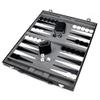 Backgammon Set Portable Travel, Folding Chess Board Game with PU Leather, Business Entertainment Strategy Game, Suitable for Adults and Kids, Black (Black) view 1