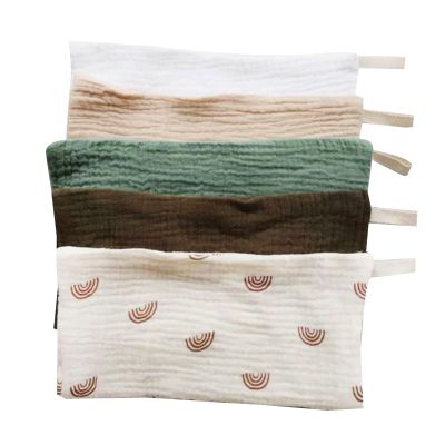 5Pcs Cotton Handkerchief Face Towel 4-Layer Soft Absorbent Drooling Bib Mouth Wipe Cloth for Bathing and Feeding