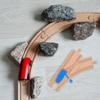 Totority Wooden Train Tracks 2Pcs Track Intersections Switch Accessories Compatible with Major Brands Educational Toy for Kids Imaginative Railway Expansion view 2