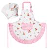 R HORSE Kid Apron and Chef Hat Set - 2Pcs Plaid Floral Adjustable Children Kitchen Toddler Apron for Girls, Role Play Chef Toy Cooking Baking Painting and Training Kit Kid Funny Cooking Birthday Gift view 1