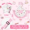R HORSE Kid Apron and Chef Hat Set - 2Pcs Plaid Floral Adjustable Children Kitchen Toddler Apron for Girls, Role Play Chef Toy Cooking Baking Painting and Training Kit Kid Funny Cooking Birthday Gift view 2
