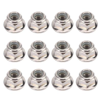 12PCS Non Slip Tire 4mm Lock Nut for Axial SCX10 1/10 RC Model Car (Silver)