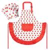R HORSE Kid Apron and Chef Hat Set - 2Pcs Strawberry Adjustable Children Kitchen Toddler Apron for Girls, Role Play Chef Toy Cooking Baking Painting and Training Kits Kid Funny Cooking Birthday Gift view 1