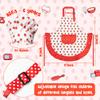 R HORSE Kid Apron and Chef Hat Set - 2Pcs Strawberry Adjustable Children Kitchen Toddler Apron for Girls, Role Play Chef Toy Cooking Baking Painting and Training Kits Kid Funny Cooking Birthday Gift view 2