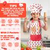 R HORSE Kid Apron and Chef Hat Set - 2Pcs Strawberry Adjustable Children Kitchen Toddler Apron for Girls, Role Play Chef Toy Cooking Baking Painting and Training Kits Kid Funny Cooking Birthday Gift view 3