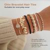 Pea Hair Tie Bracelets for Women, 12pcs Glitter Hair Elastics Rubber Bands, Decorative Ponytail Holders for Thick & Thin Hair view 2