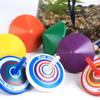 Wooden small gyroscope, 5 Pcs/set Handmade Painted Wood Spinning Tops view 1