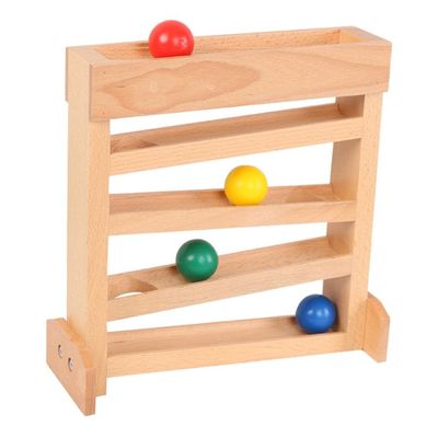 JunZheHub Wooden Ball Ramp with 4 Mini Balls for Toddlers