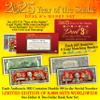 2025 Chinese New Year of The Snake Lucky Money $1 & $2 Set Dual 8s Gold Snakes view 2