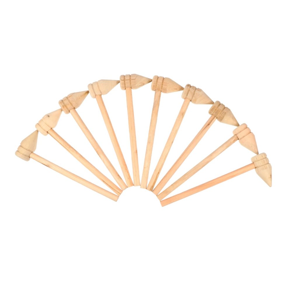 Hoement 10pcs Wooden Pounding Toys Mini Hammers Set Child-safe Mallets Wooden Hammer Toy for Boys and Girls