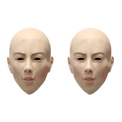 2pcs Mask Cosplay Halloween Favors Halloween Latex Female Mask Trick or Treat Mask Party Costume Latex Mask Halloween Mask Masquerade Mask Bald Latex Mask Headgear Make up/1718