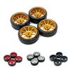1/28 27mm Drift Tire Tyre Metal Wheel Rim for Wltoys 284131 K969 K979 K989 P929 Kyosho Mini-Z 1:28 RC Car Upgrades Parts(Red) view 2
