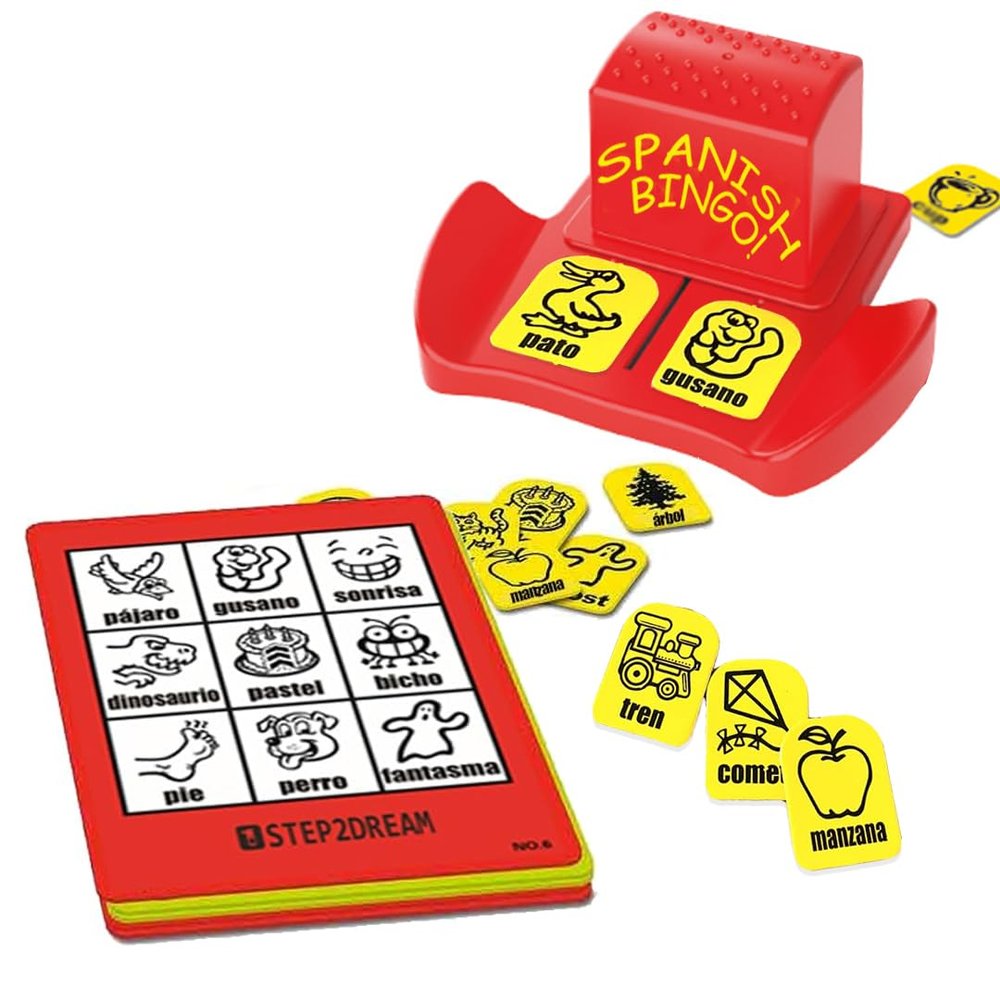 1step2dream Spanish Bingo Game for Kids: Enhancing Learning with Spanish Sight Word Matching Games - Ideal for Classroom & Family | Fun Sightwords Game