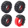 HOPLEX Super Large Soft 1.0 Inch Tire 57 * 25mm Muddy Swamp Tire with Red Silicone Rubber Inserts for TRX4M SCX24 1/18 1/24 RC Crawler Car Upgrade view 1