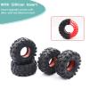 HOPLEX Super Large Soft 1.0 Inch Tire 57 * 25mm Muddy Swamp Tire with Red Silicone Rubber Inserts for TRX4M SCX24 1/18 1/24 RC Crawler Car Upgrade view 2