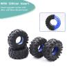 HOPLEX Super Large Soft 1.0 Inch Tire 57 * 25mm Muddy Swamp Tire with Blue Silicone Rubber Inserts for TRX4M SCX24 1/18 1/24 RC Crawler Car Upgrade view 2