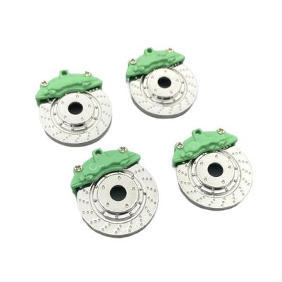 VBCERSDZ RC Car Accessories for WPL D12 MN99 MN90 C24 C34 RC Spare Parts Upgrade 4PCS Metal Brake Disc Caliper Tire Modification (Green)